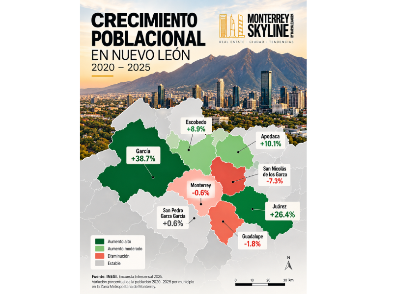 Crecimiento poblacional de Monterrey